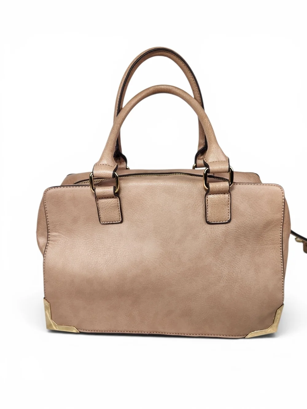 ALDO Taupe Top Handle Satchel Handbag Crossbody Shoulder Bag Gold Hardware Purse